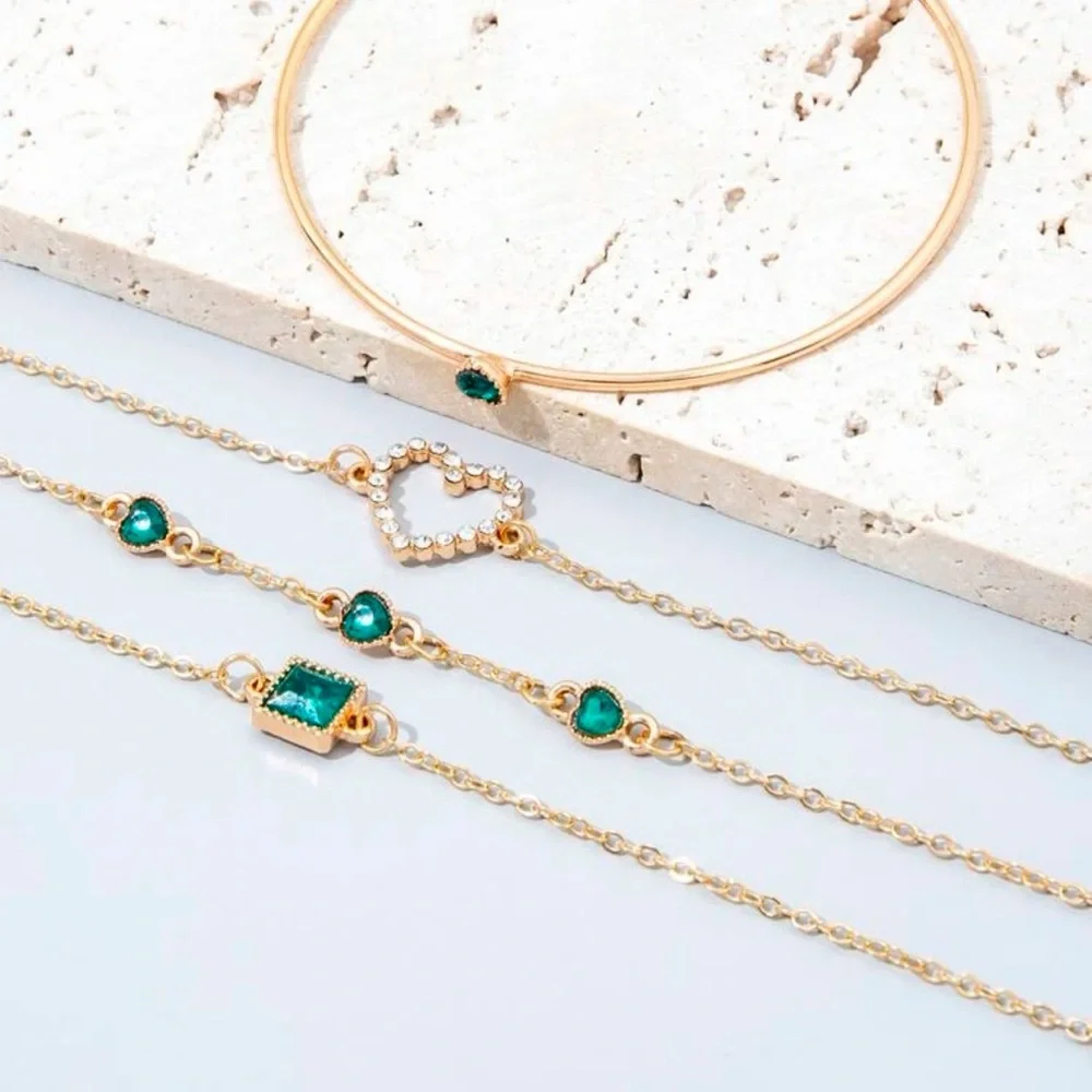 Heart & Square Bracelet Set - Picture 2 of 5